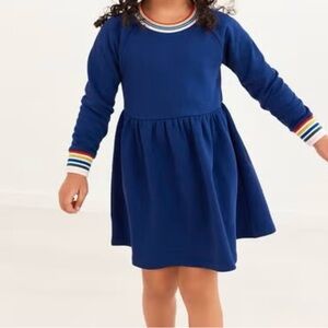 Hannah Andersson Rainbow Cuff Print Knit Dress In French Terry